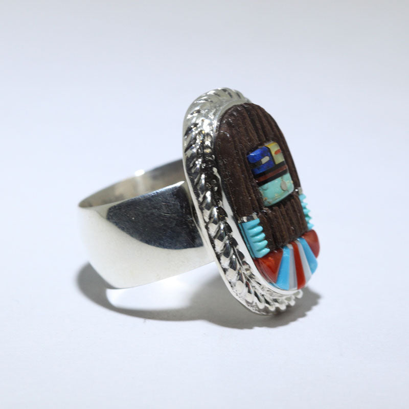 Long Hair Kachina Ring by Wilbert Manning size 10