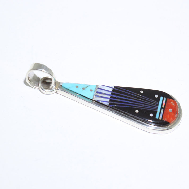 Micro Inlay pendant by Erwin Tsosie