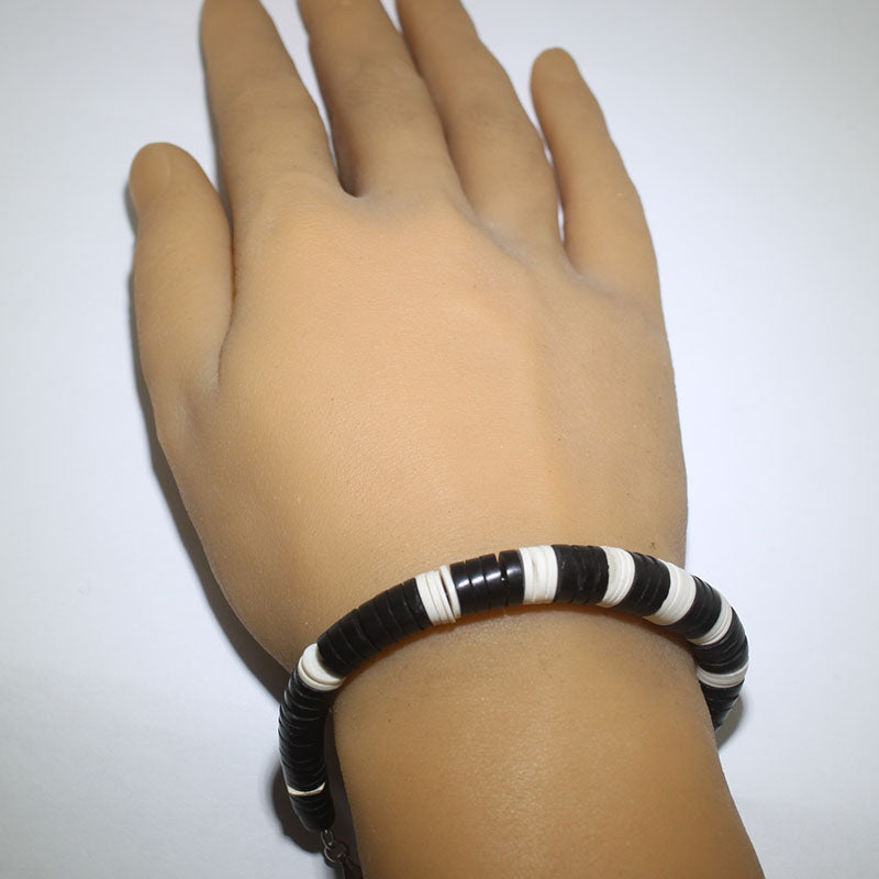 Black Heishi Bracelet by Calvin Lovato 9"