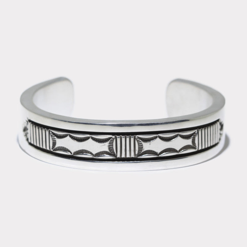 Heavy Silver Bracelet by Bruce Morgan 5-1/2inch