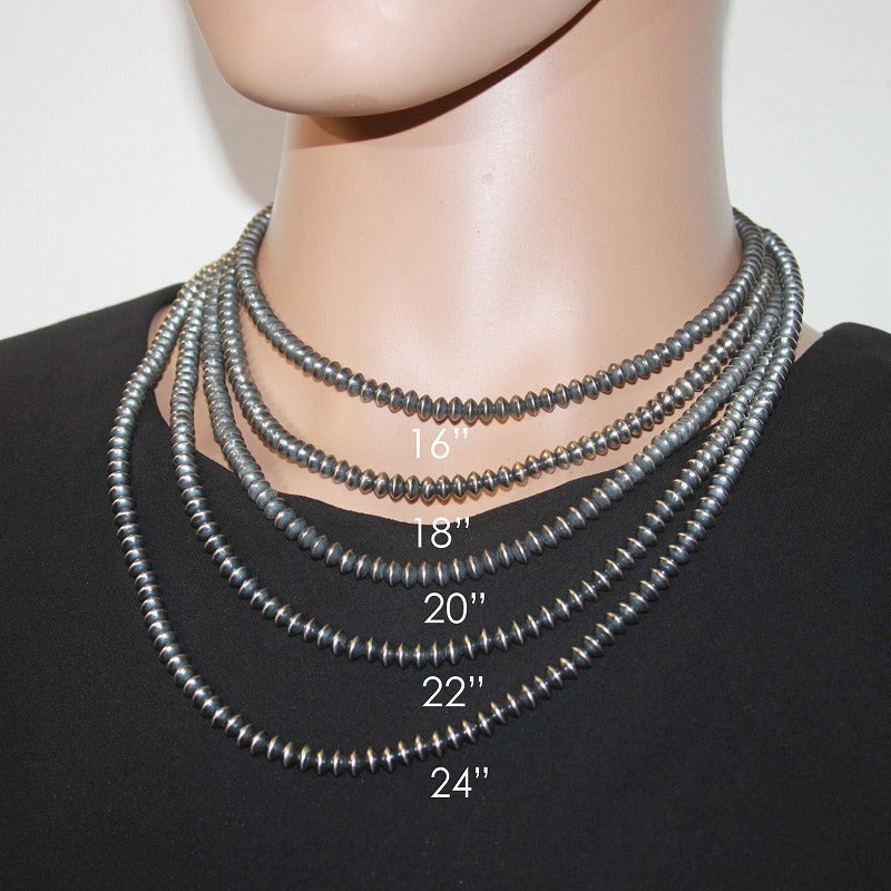 Saucer Navajo Pearls 5mm 16-24inch