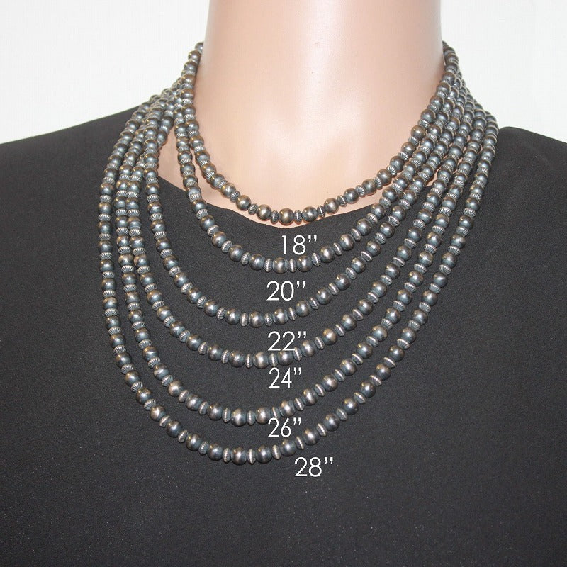 Round Mix Navajo Pearls 7mm 18-28inch