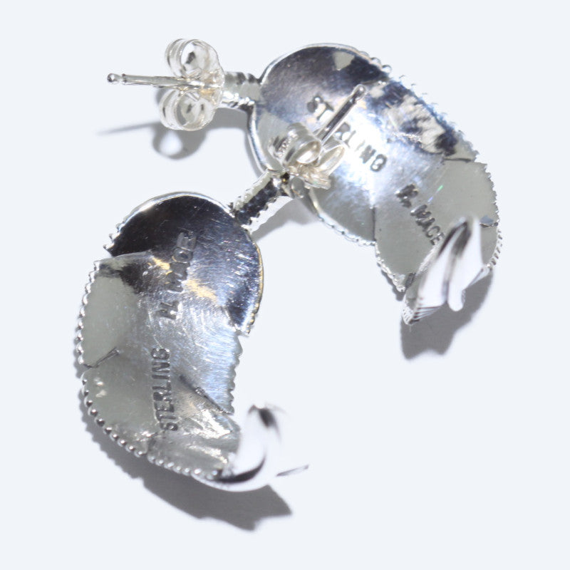 Silver feather earring by Harvey Mace