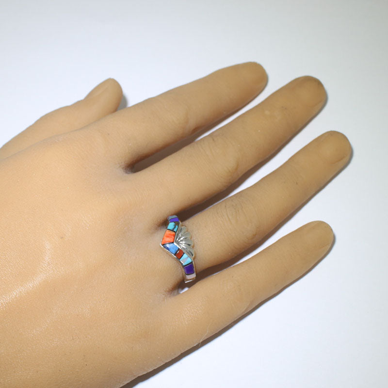 Inlay Ring by Navajo- 7.5