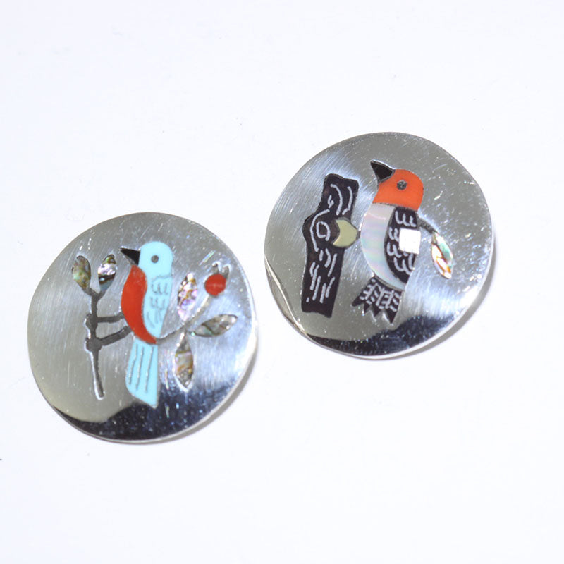 Inlay bird pendant/ pin by zuni