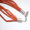 Red Coral beads necklace by Orville Jsinnie