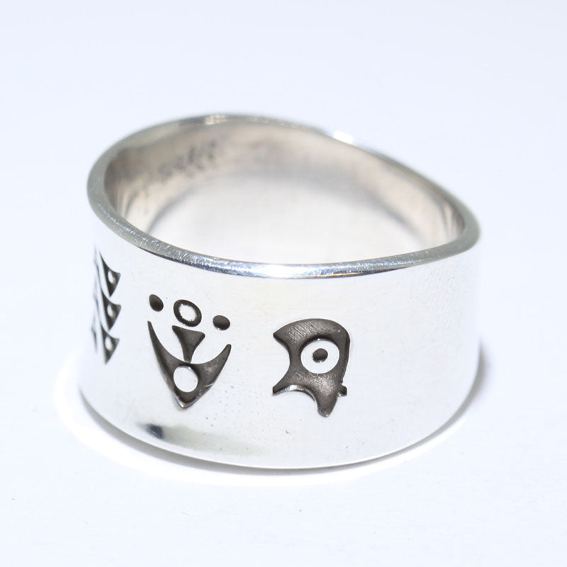 Silver Ring by Norbert Peshlakai- 9.5