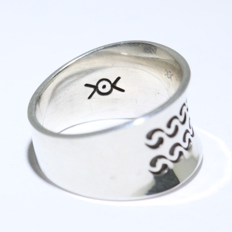 Silver Ring by Norbert Peshlakai- 9.5