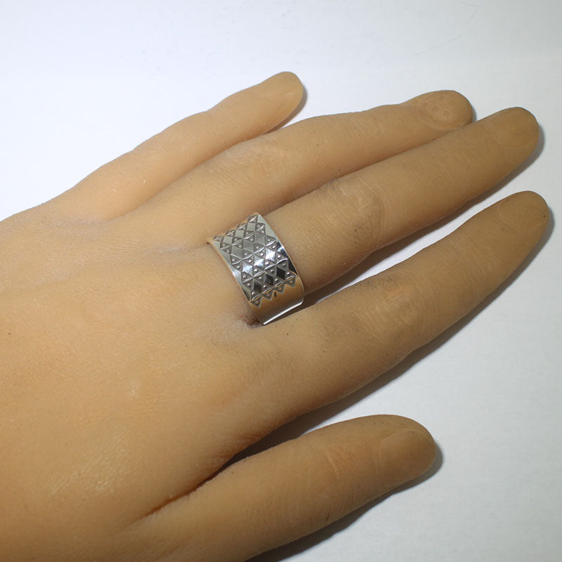 Silver Ring by Norbert Peshlakai- 10.5