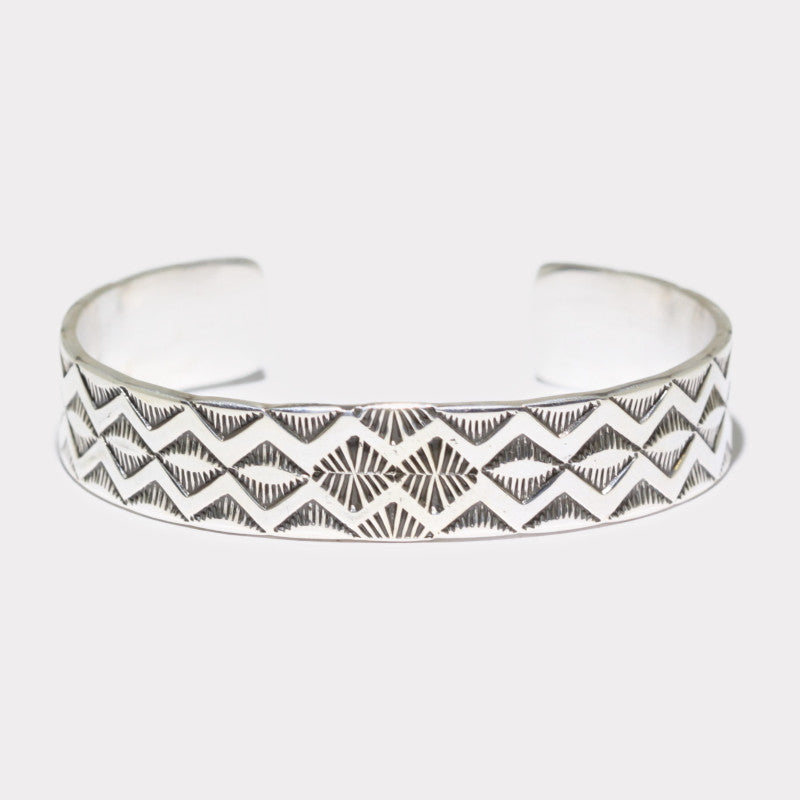 Silver stamp bracelet by Navajo