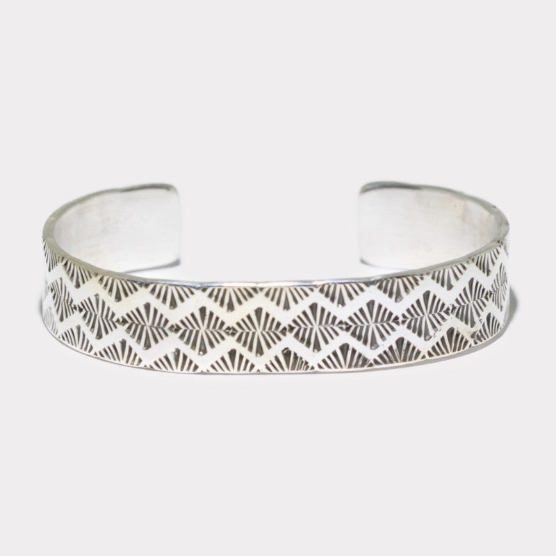 Silver stamp bracelet by Navajo