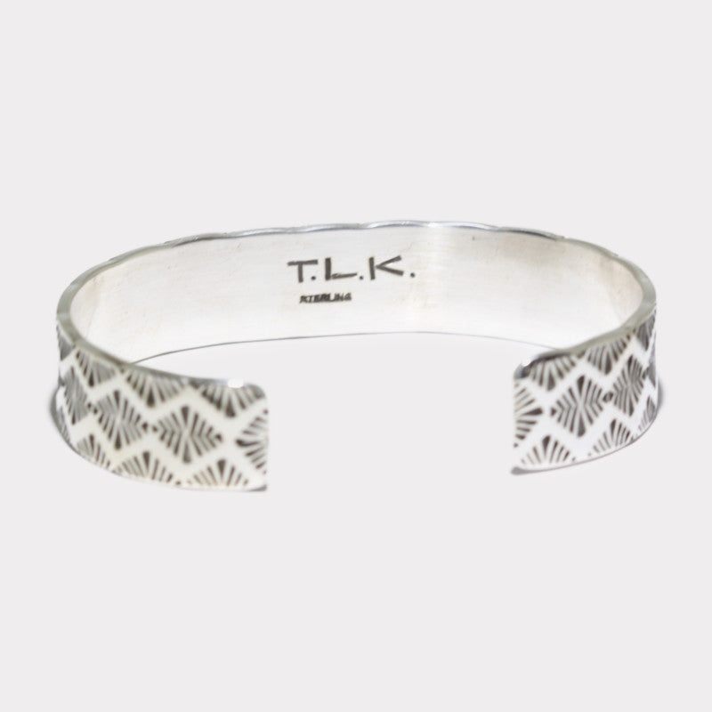 Silver stamp bracelet by Navajo