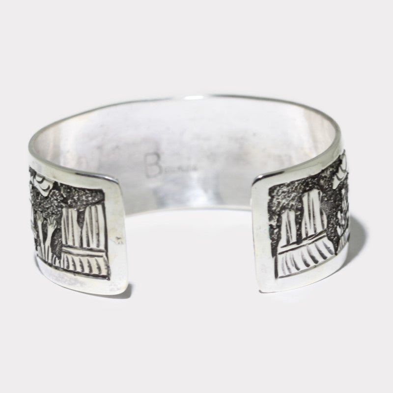 Silver stamp bracelet by Navajo