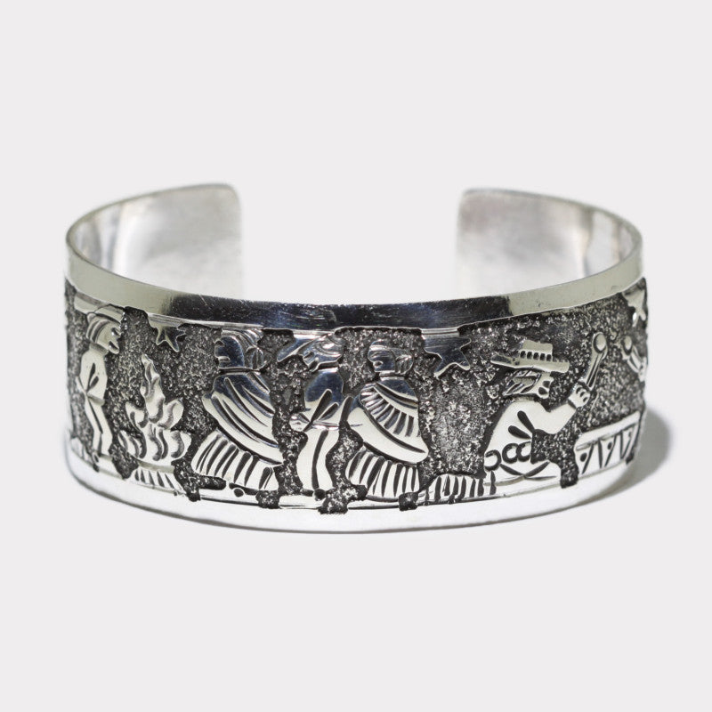 Silver stamp bracelet by Navajo
