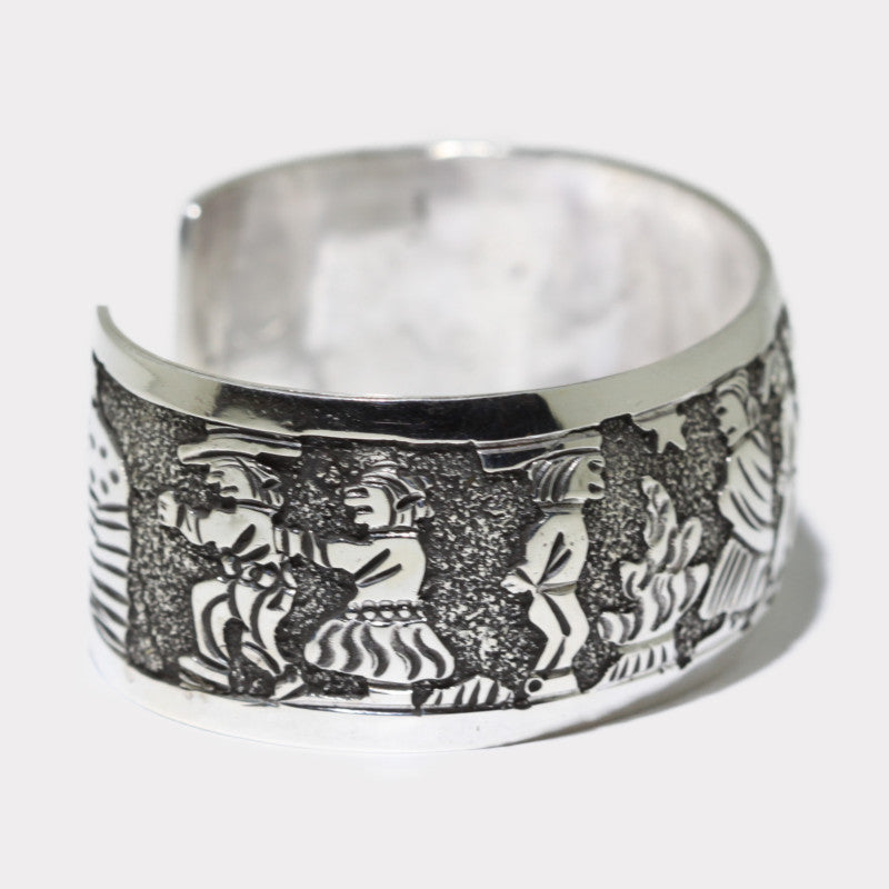 Silver stamp bracelet by Navajo