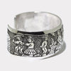 Silver stamp bracelet by Navajo