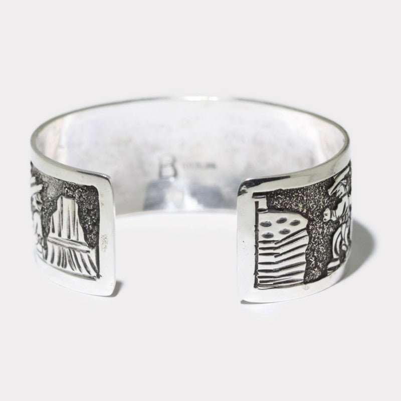 Silver stamp bracelet by Navajo