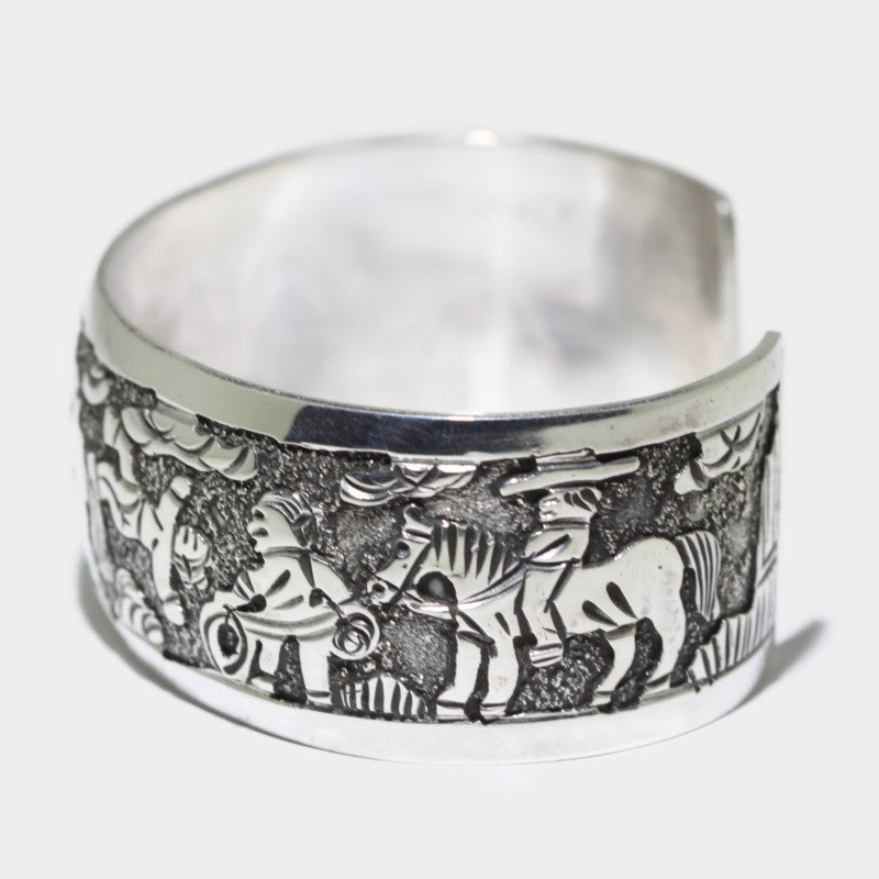 Silver stamp bracelet by Navajo