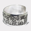 Silver stamp bracelet by Navajo