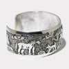 Silver stamp bracelet by Navajo