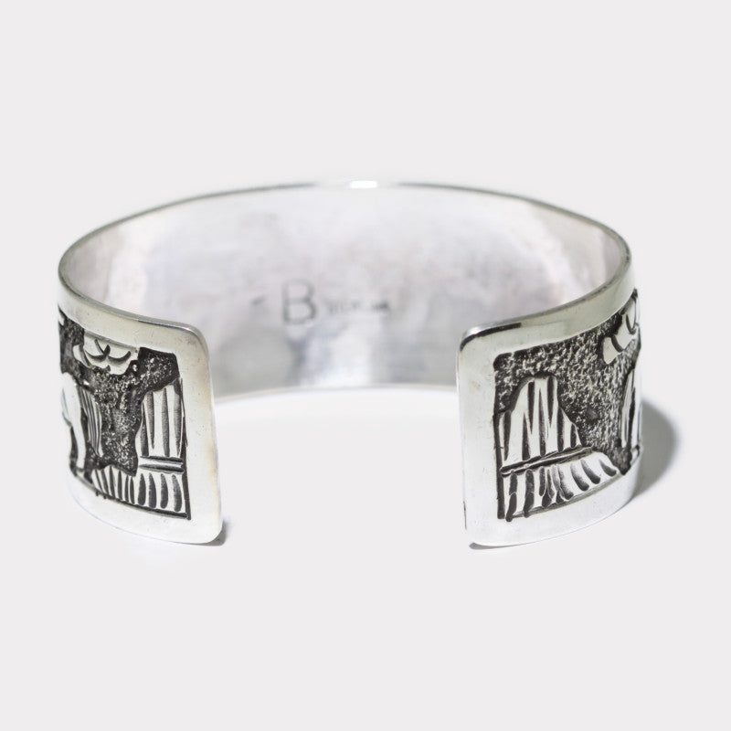 Silver stamp bracelet by Navajo