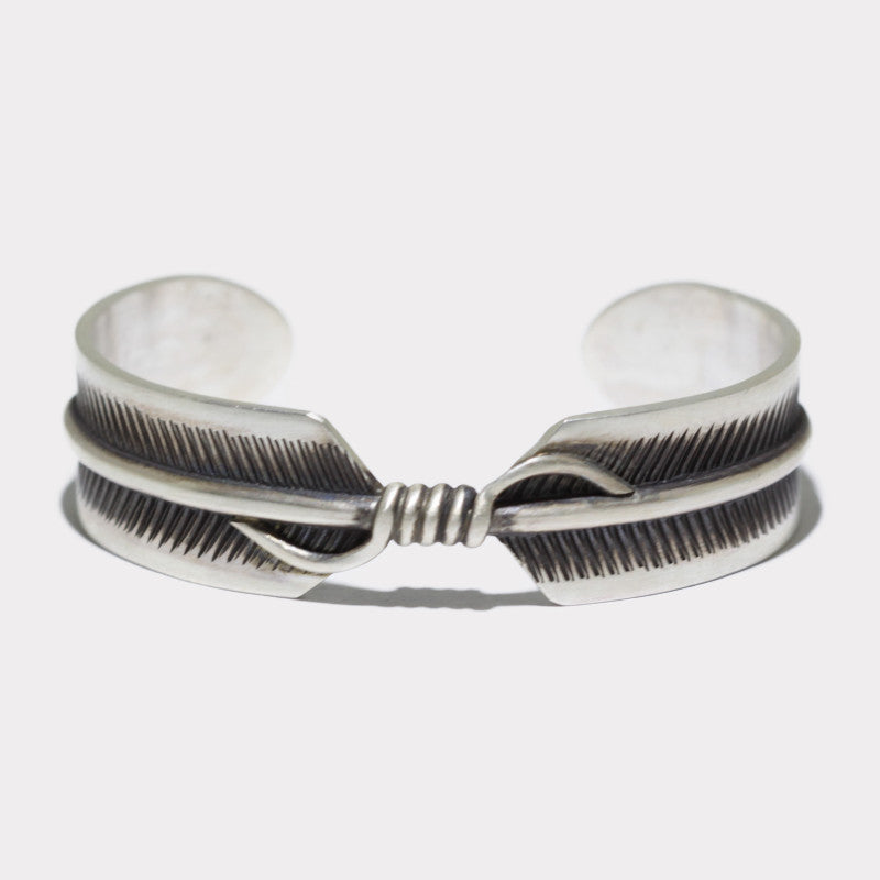 Feather silver bracelet by Herman Smith