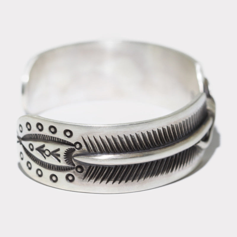 Feather silver bracelet by Herman Smith
