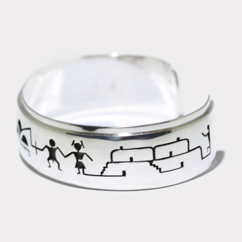 Sterling silver Hopi bracelet by Berra Tawahongva