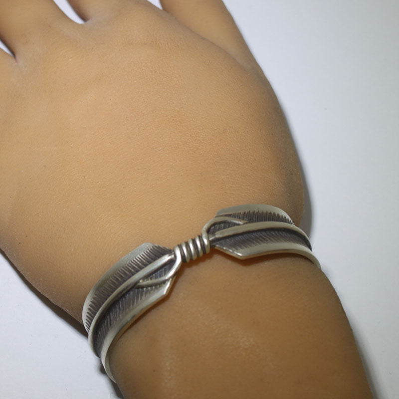 Feather silver bracelet by Herman Smith