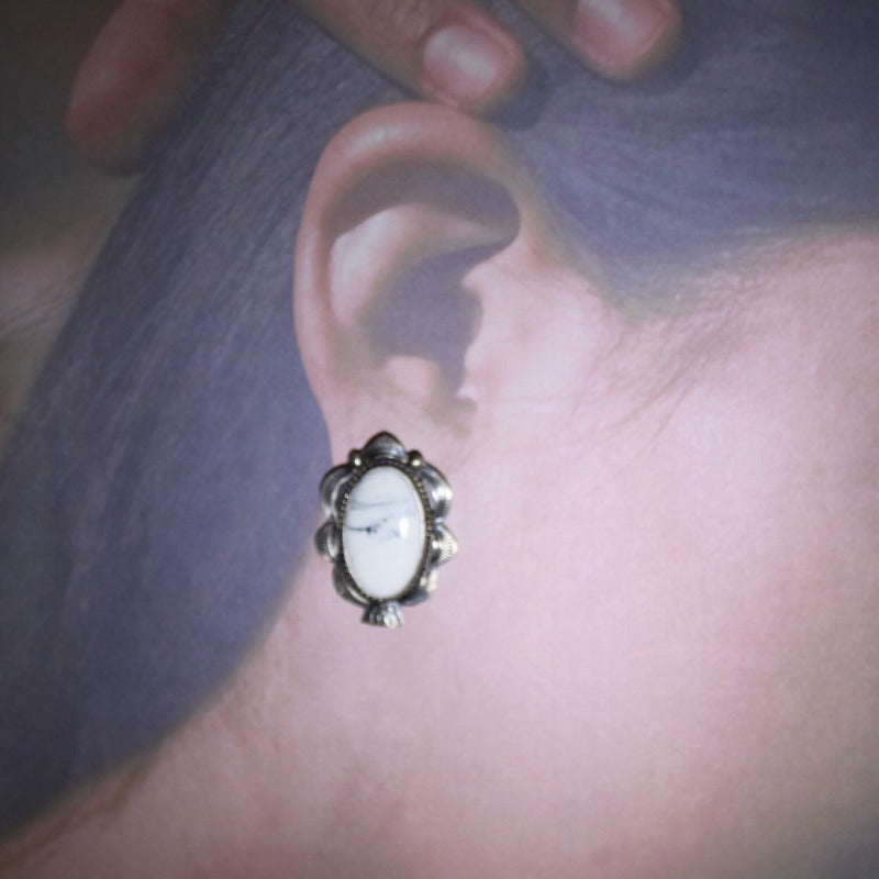 White Buffalo Earring by Sheila Tso