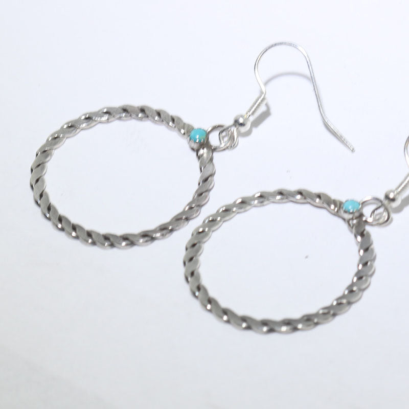 Turq Hoop Earrings by Navajo