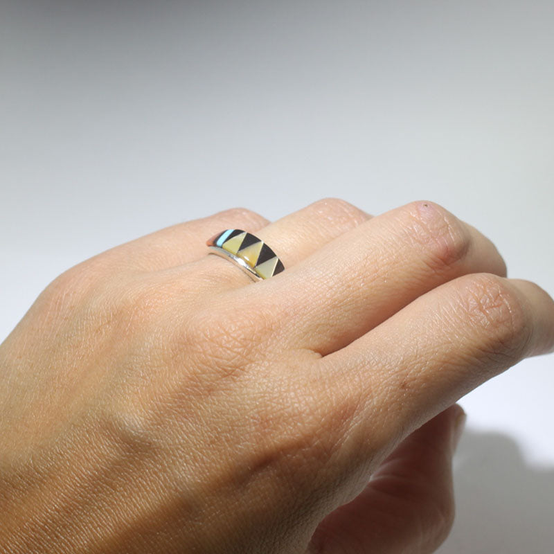 Inlay Turquoise Ring by Navajo