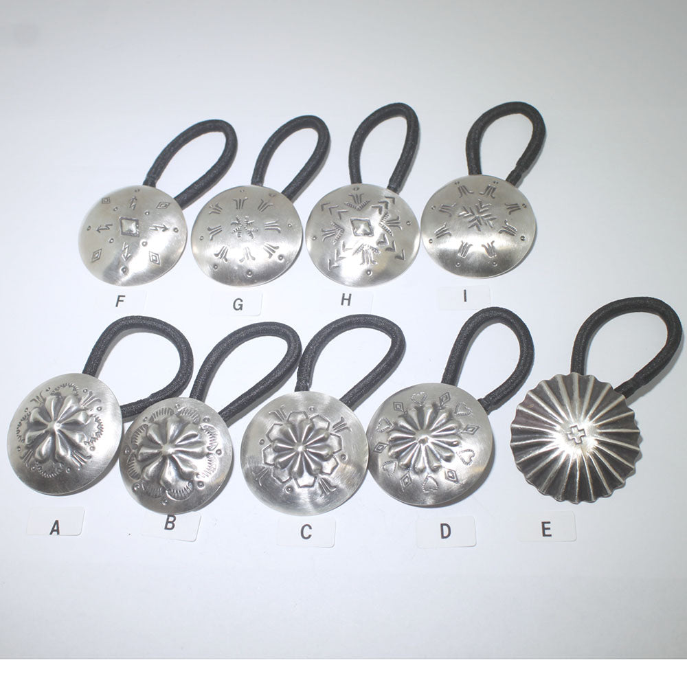 Silver concho hair tie holder
