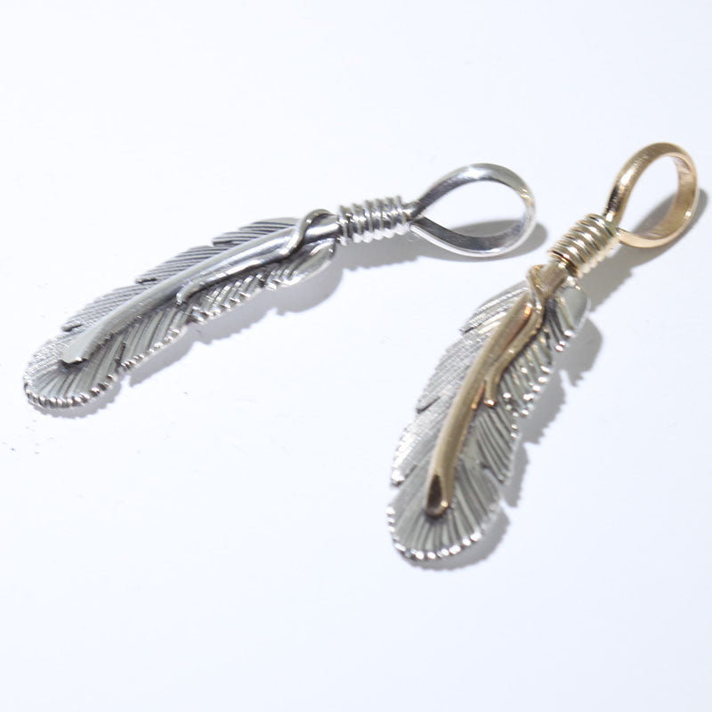 Feather pendant by Harvey Mace (silver or gold)