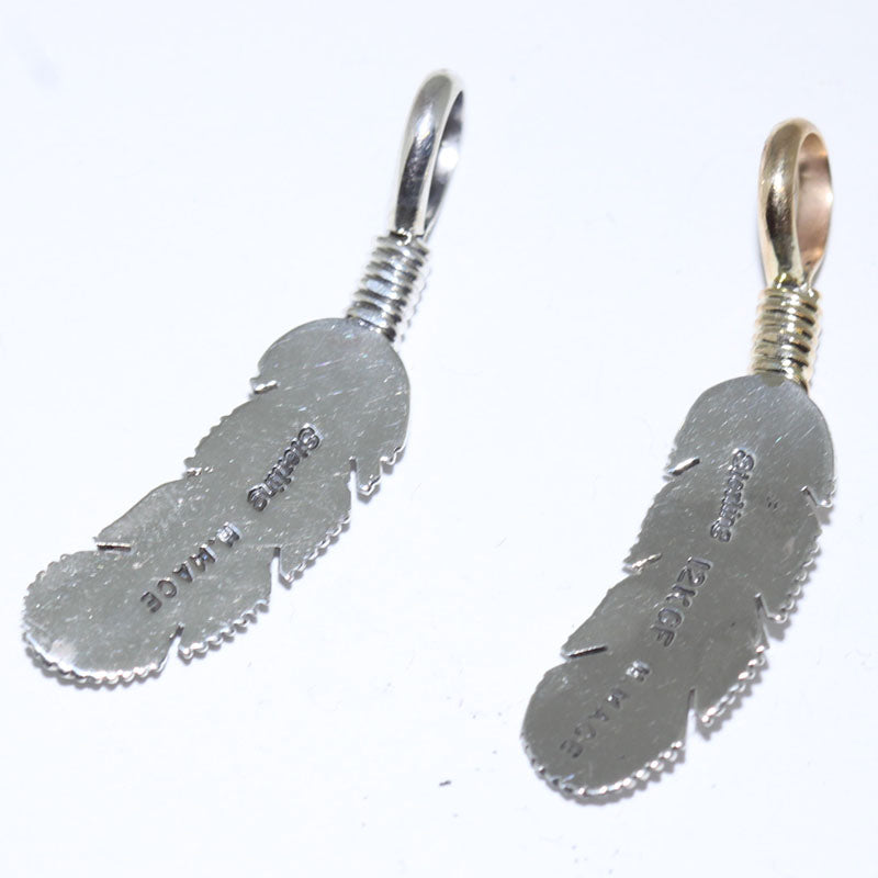Feather pendant by Harvey Mace (silver or gold)
