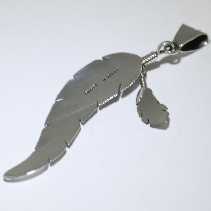 Feather pendant by Harvey Mace (silver or gold)