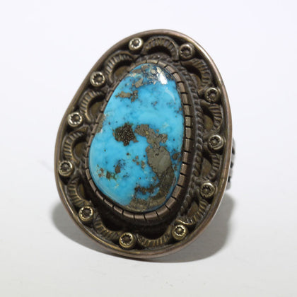 Morenci Turquoise Ring by Calvin Martinez Size 8.5