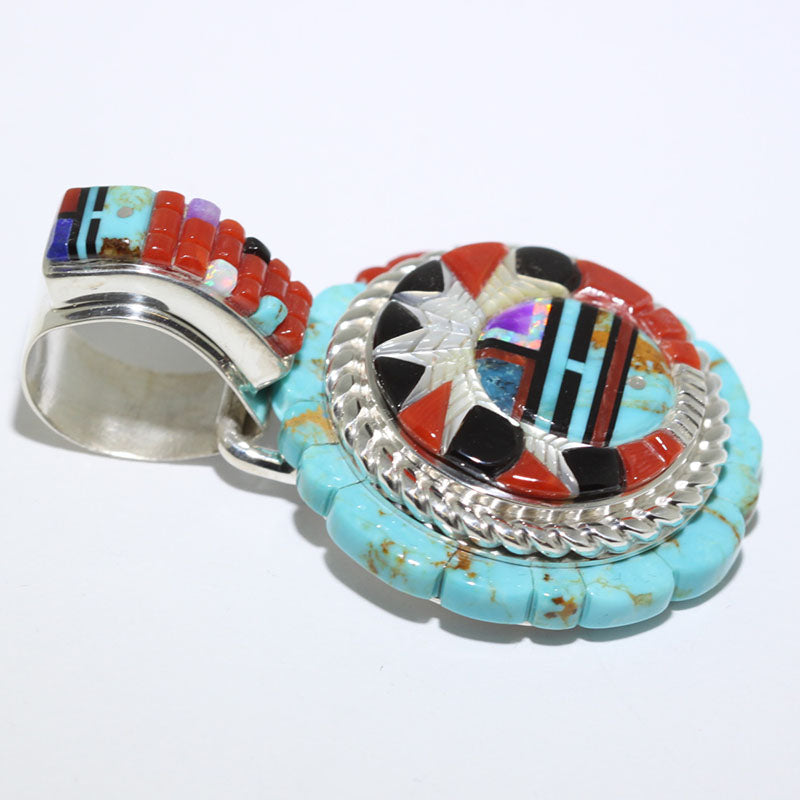 Inlay Sunface Pendant by Wilbert Manning
