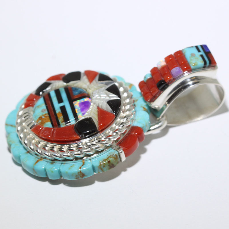Inlay Sunface Pendant by Wilbert Manning
