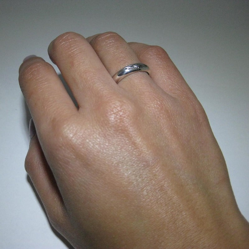 Stamp Silver Ring by Arnold Goodluck