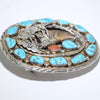 Sterling Silver Turquoise and Coral Buckle
