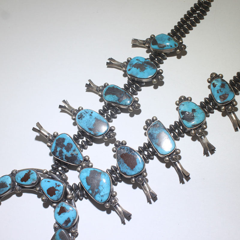 Natural Candelaria Squash blossom Necklace