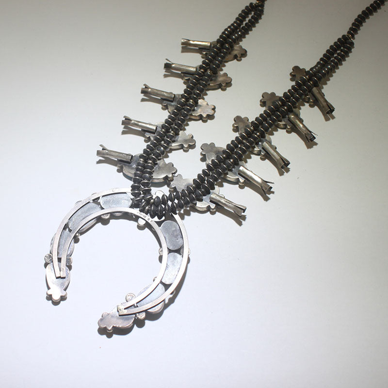 Natural Candelaria Squash blossom Necklace