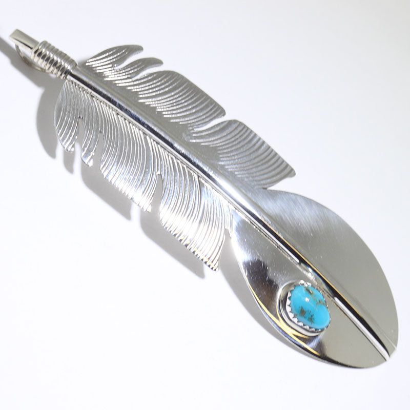 Turq Feather Pendant by Navajo