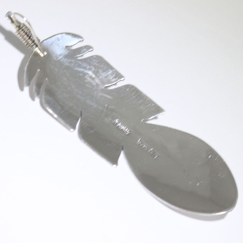 Turq Feather Pendant by Navajo