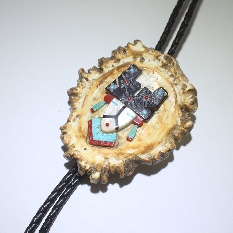 Zuni Kachina inlay bolo by Zuni
