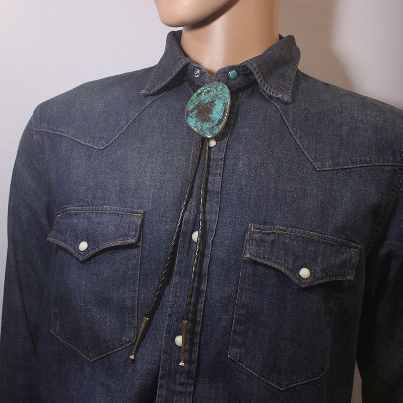 Chinese Turquoise Bolo by Robin Tsosie