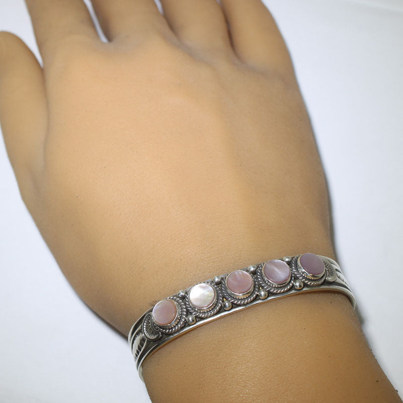 Pink Shell Bracelet by Darrell Cadman 5-3/8"