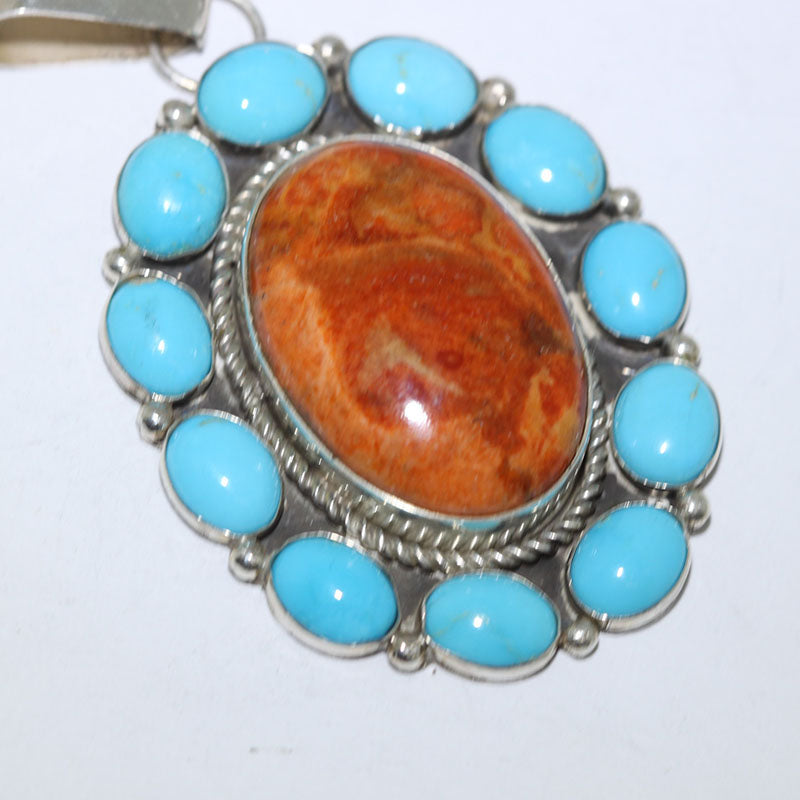 Sterling silver cluster pendant by Fred Peters