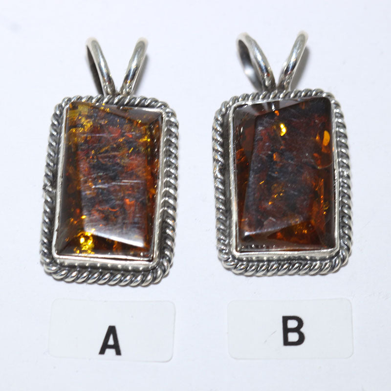 Amber Pendant by Robin Tsosie
